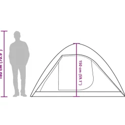 vidaXL 4-personers campingtelt vandtæt blå