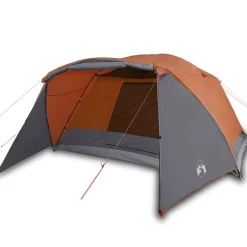 vidaXL 4-personers campingtelt med fortelt vandtæt orange