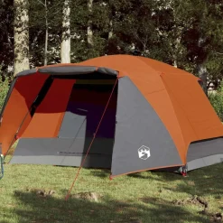 vidaXL 4-personers campingtelt med fortelt vandtæt orange