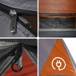 vidaXL 4-personers campingtelt med fortelt vandtæt orange