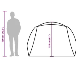 vidaXL 4-personers campingtelt med fortelt vandtæt orange