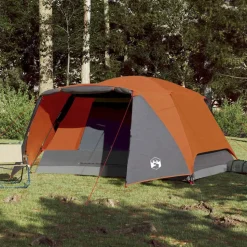 vidaXL 4-personers campingtelt med fortelt vandtæt orange