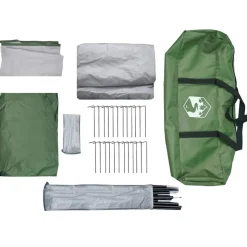 vidaXL 4-personers campingtelt vandtæt grøn