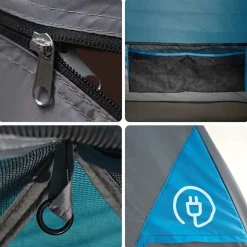 vidaXL 4-personers campingtelt med fortelt vandtæt blå
