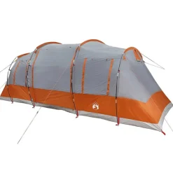 vidaXL 4-personers campingtelt vandtæt grå og orange