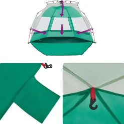 vidaXL 2-personers campingtelt vandtæt quick-release grøn