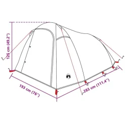 vidaXL 3-personers campingtelt vandtæt grøn