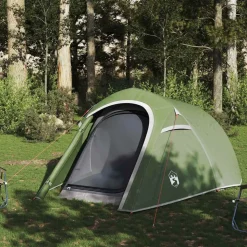 vidaXL 3-personers campingtelt vandtæt grøn