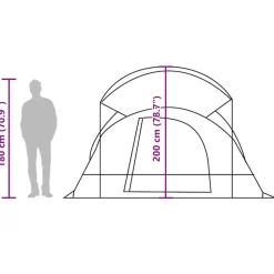 vidaXL 8-personers campingtelt vandtæt grøn