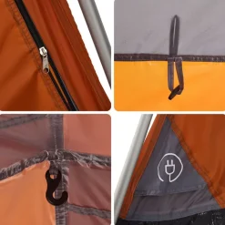 vidaXL 4-personers campingtelt kuppel quick-release grå og orange
