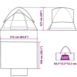 vidaXL 2-personers campingtelt vandtæt mørklægningsstof hvid