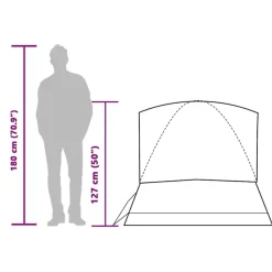 vidaXL 2-personers campingtelt vandtæt mørklægningsstof hvid
