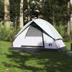 vidaXL 2-personers campingtelt vandtæt mørklægningsstof hvid