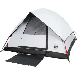 vidaXL 2-personers campingtelt vandtæt mørklægningsstof hvid