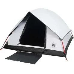 vidaXL 2-personers campingtelt vandtæt mørklægningsstof hvid