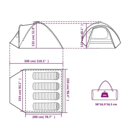 vidaXL 4-personers campingtelt vandtæt kuppel grøn