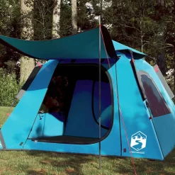 vidaXL 4-personers campingtelt quick-release blå