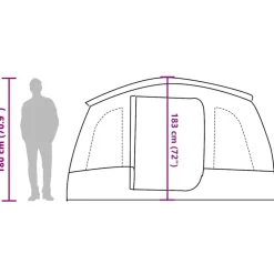 vidaXL 8-personers campingtelt vandtæt grøn