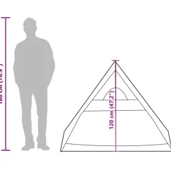 vidaXL 2-personers campingtelt A-stel vandtæt grå