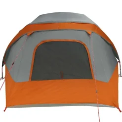 vidaXL 4-personers campingtelt vandtæt grå og orange