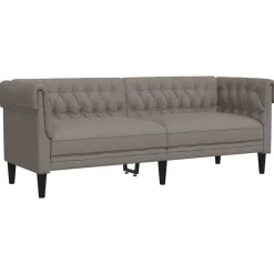 vidaXL 3-personers Chesterfield-sofa stof gråbrun