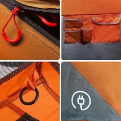 vidaXL 9-personers familietelt vandtæt quick-release grå og orange