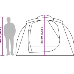 vidaXL 6-personers familietelt tunnel vandtæt grøn