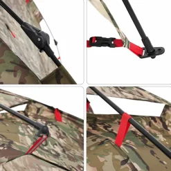vidaXL 4-personers fisketelt quick-release camouflage