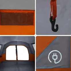 vidaXL 4-personers fortelt til bil vandtæt grå og orange