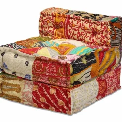 vidaXL 3-personers modulpuf stof patchwork