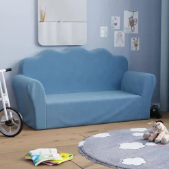 vidaXL 2-personers sofa blødt plys blå