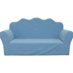 vidaXL 2-personers sofa blødt plys blå