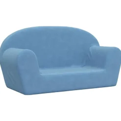 vidaXL 2-personers sofa blødt plys blå