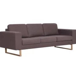 vidaXL 3-personers sofa i stof gråbrun