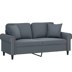 vidaXL 2-personers sofa med pyntepuder 140 cm velour mørkegrå