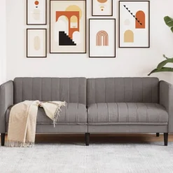 vidaXL 3-personers sofa stof gråbrun