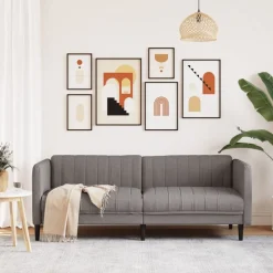vidaXL 3-personers sofa stof gråbrun