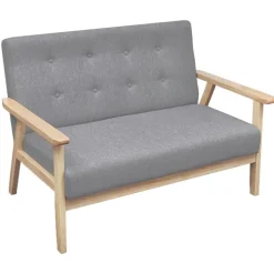 vidaXL 2-personers sofa stof lysegrå