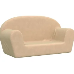 vidaXL 2-personers sofa til børn blødt plys cremefarvet