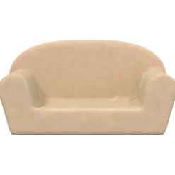vidaXL 2-personers sofa til børn blødt plys cremefarvet