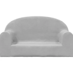 vidaXL 2-personers sofa til børn blødt plys lysgrå