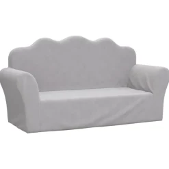 vidaXL 2-personers sofa til børn blødt plys lysgrå