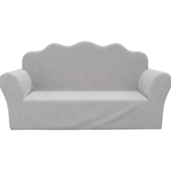 vidaXL 2-personers sofa til børn blødt plys lysgrå