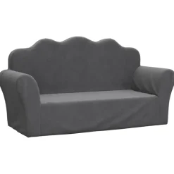 vidaXL 2-personers sofa til børn blødt plys antracitgrå
