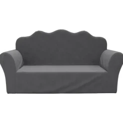 vidaXL 2-personers sofa til børn blødt plys antracitgrå