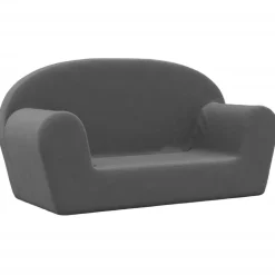 vidaXL 2-personers sofa til børn blødt plys antracitgrå