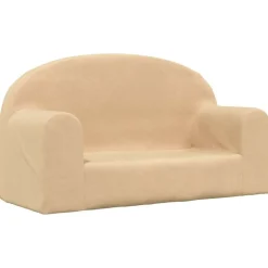 vidaXL 2-personers sofa til børn blødt plys cremefarvet