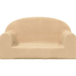 vidaXL 2-personers sofa til børn blødt plys cremefarvet