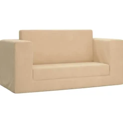 vidaXL 2-personers sofa til børn blødt plys cremefarvet