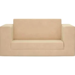 vidaXL 2-personers sofa til børn blødt plys cremefarvet